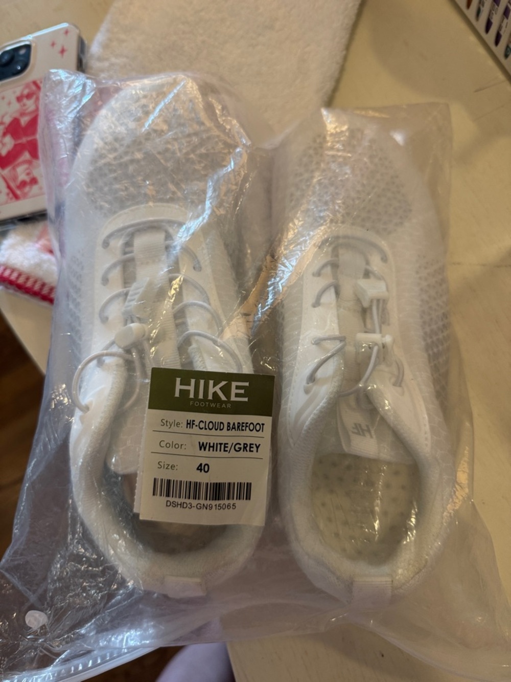 HF-Cloud Barefoot White/Grey Sneakers - Wedding size 9-9.5